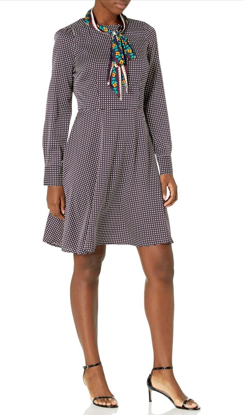 Maggy Landon women’s dress size 14 back zip neck tie long sleeve